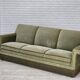 1970s, Danish 3-seater sofa, green furniture velour, beech wood.
