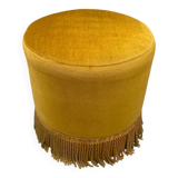Pouf en velours moutarde, années 60-70