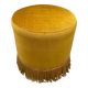 Pouf en velours moutarde, années 60-70