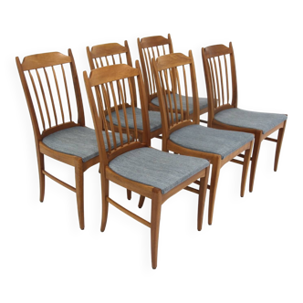 Set of 6 Scandinavian chairs "Nya Guldheden", Carl Malmsten, Sweden, 1960