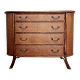 Commode vintage rotin cannage