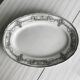 Antique oval earthenware dish, black and white neoclassical decor