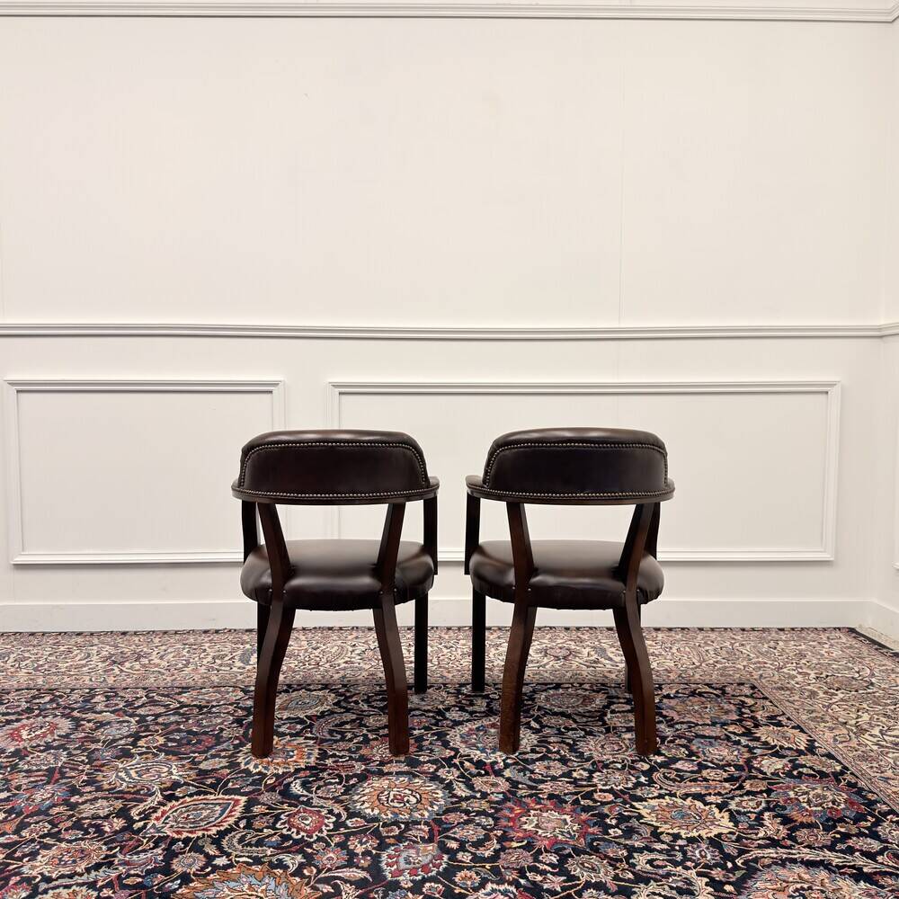Set of English Chesterfield Desk Chairs