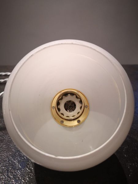 Suspension walker old opaline white globe spirit night light 1930 Art Deco TBE