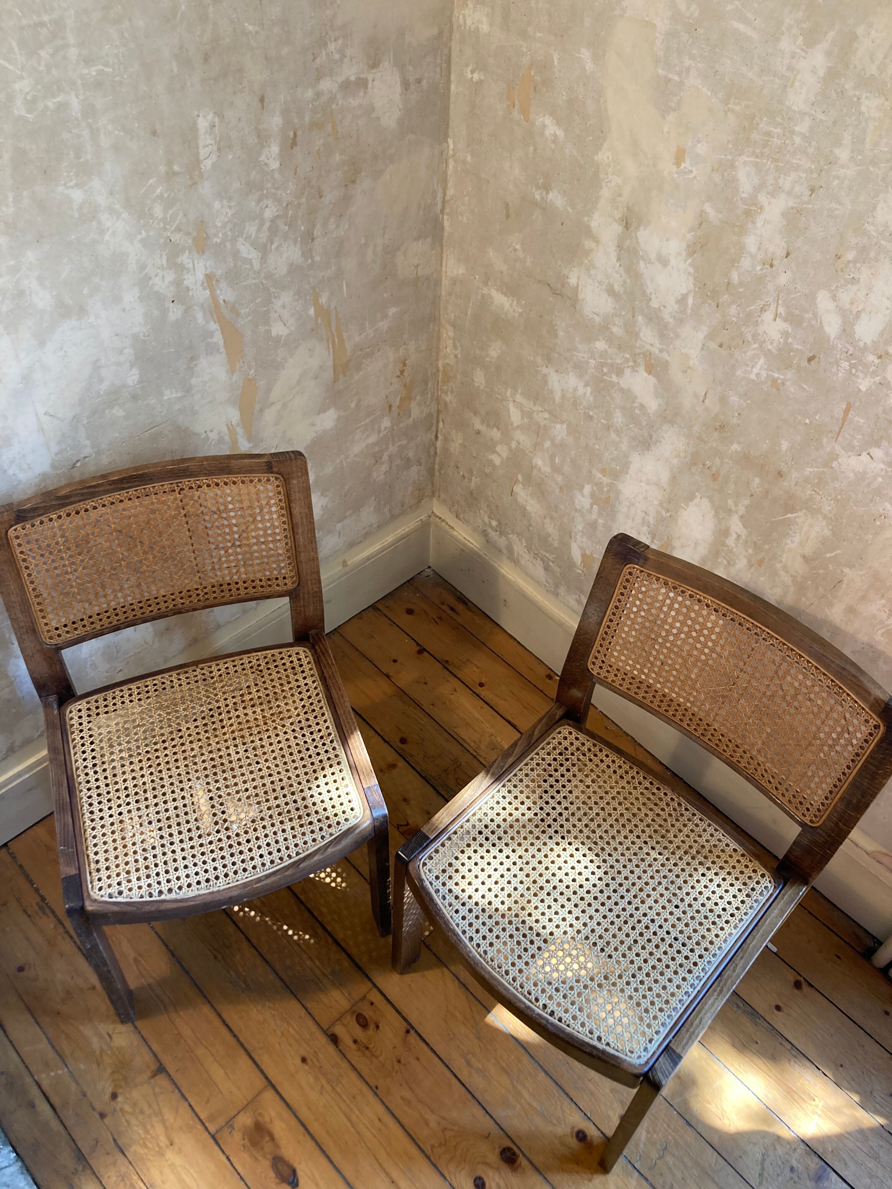 Pair of Baumann chairs canned