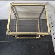 Brass and smoked glass side table from the 70s