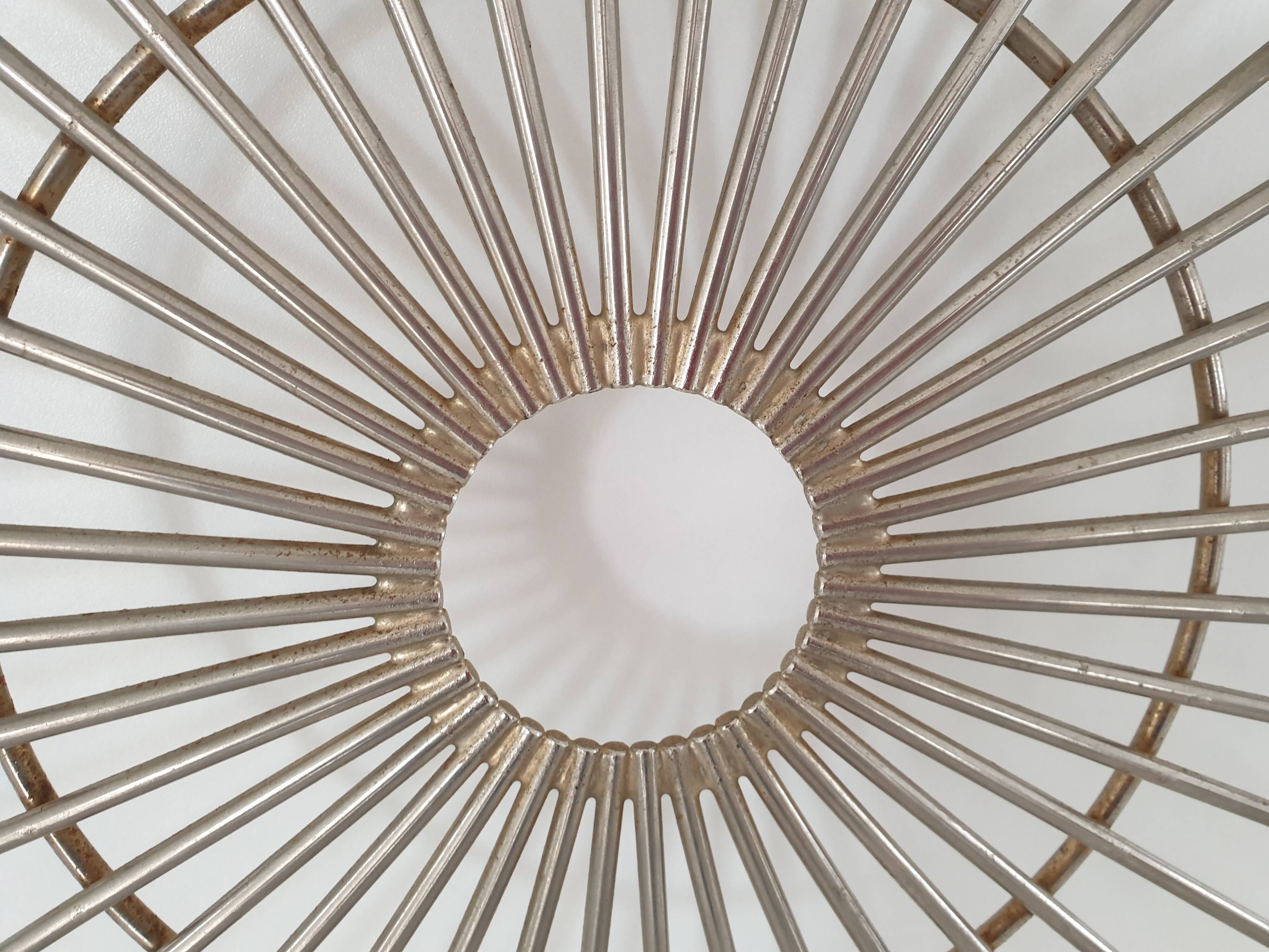 Metal sun mirror support height 70cm width 56cm - 60s