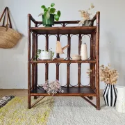 Etagère, bibliothèque en rotin ancienne