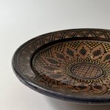 Vintage ceramic pottery salad bowl, signed, Berber work