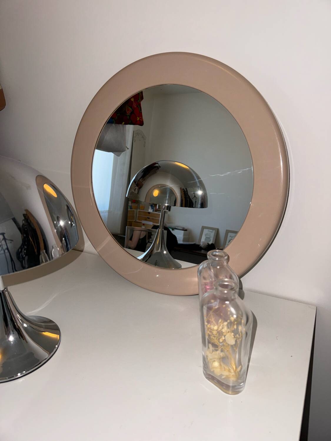 Miroir Syla en plastique beige, 1970