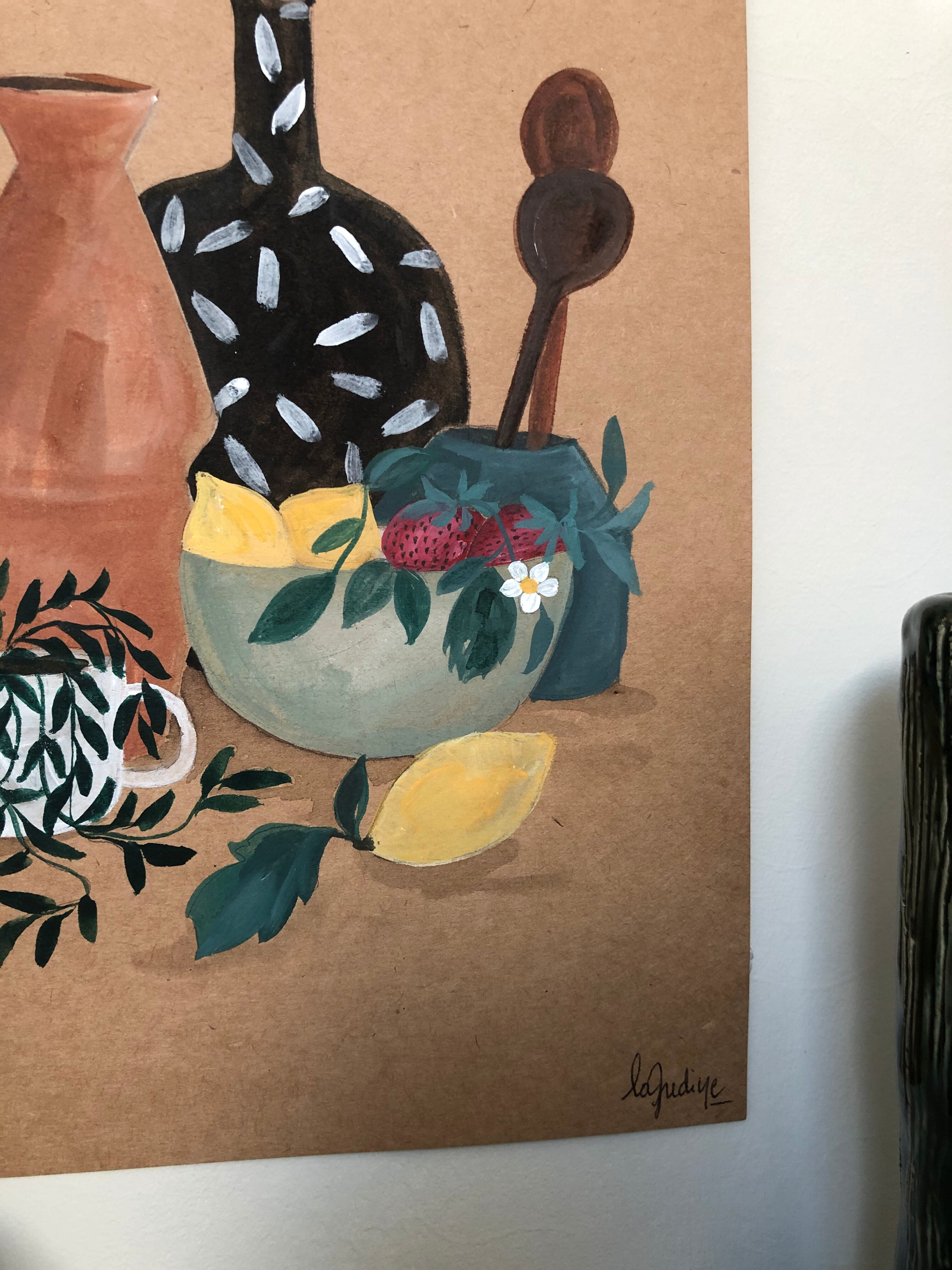 Painting A4 Ceramics and fruits