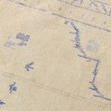 3x12 Blue & Beige Antique Vintage Runner Rug, 80x369Cm SK 23836