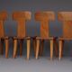 Brutalist elm wood dining chairs 1970s