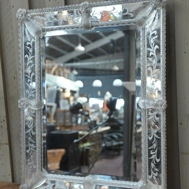 Old murano white glass mirror circa 1900