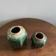 Deep green and light blue glazed hexagonal Shiwan ware ginger jar (collection of six jars, different sizes, floral designs)