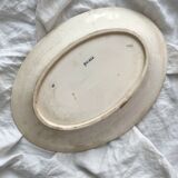 Oval ironstone dish flowers birds "Malaga" Petrus Regout