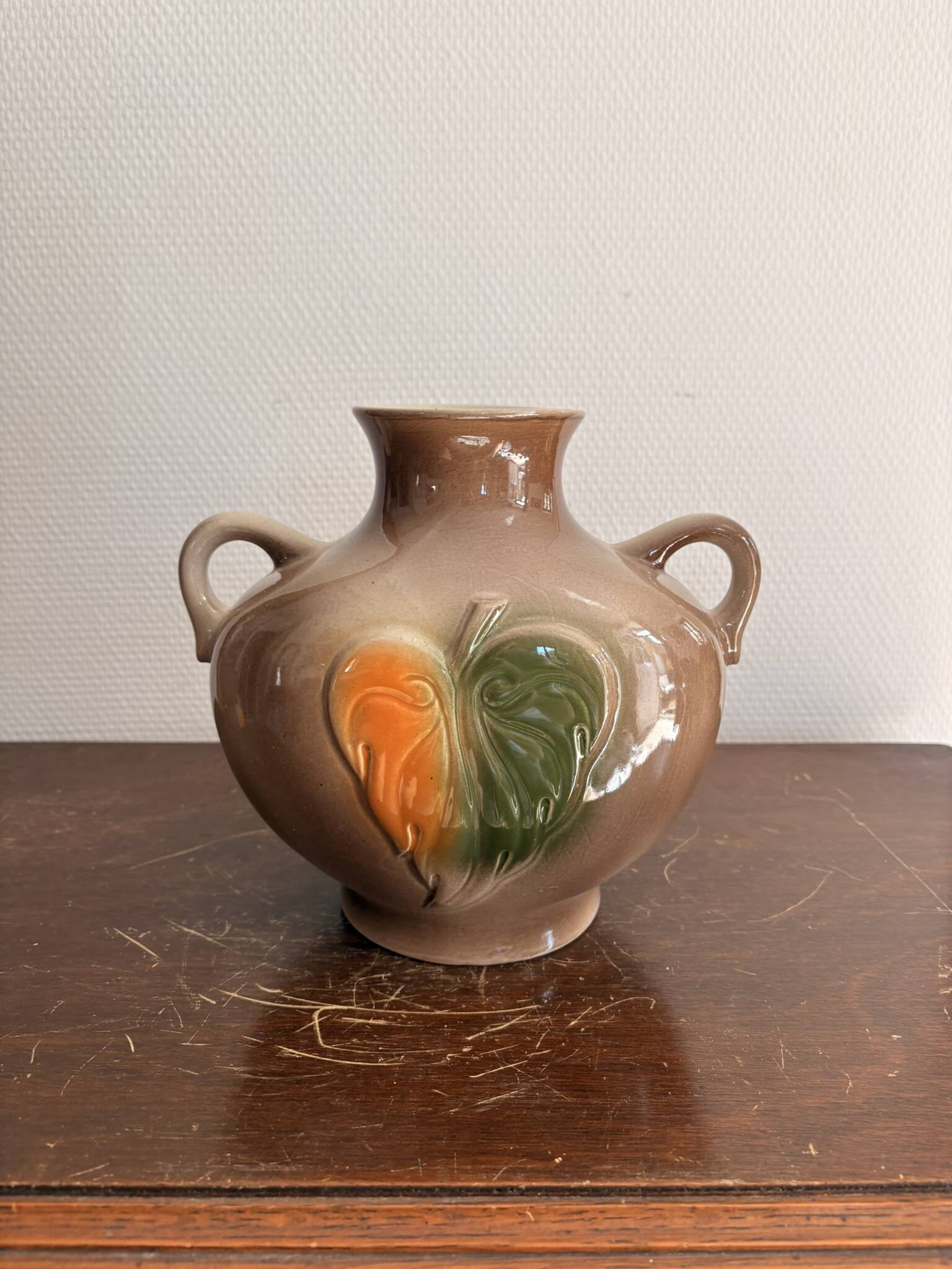 Vintage USSR Soviet Ceramic Amphora Handle Vase