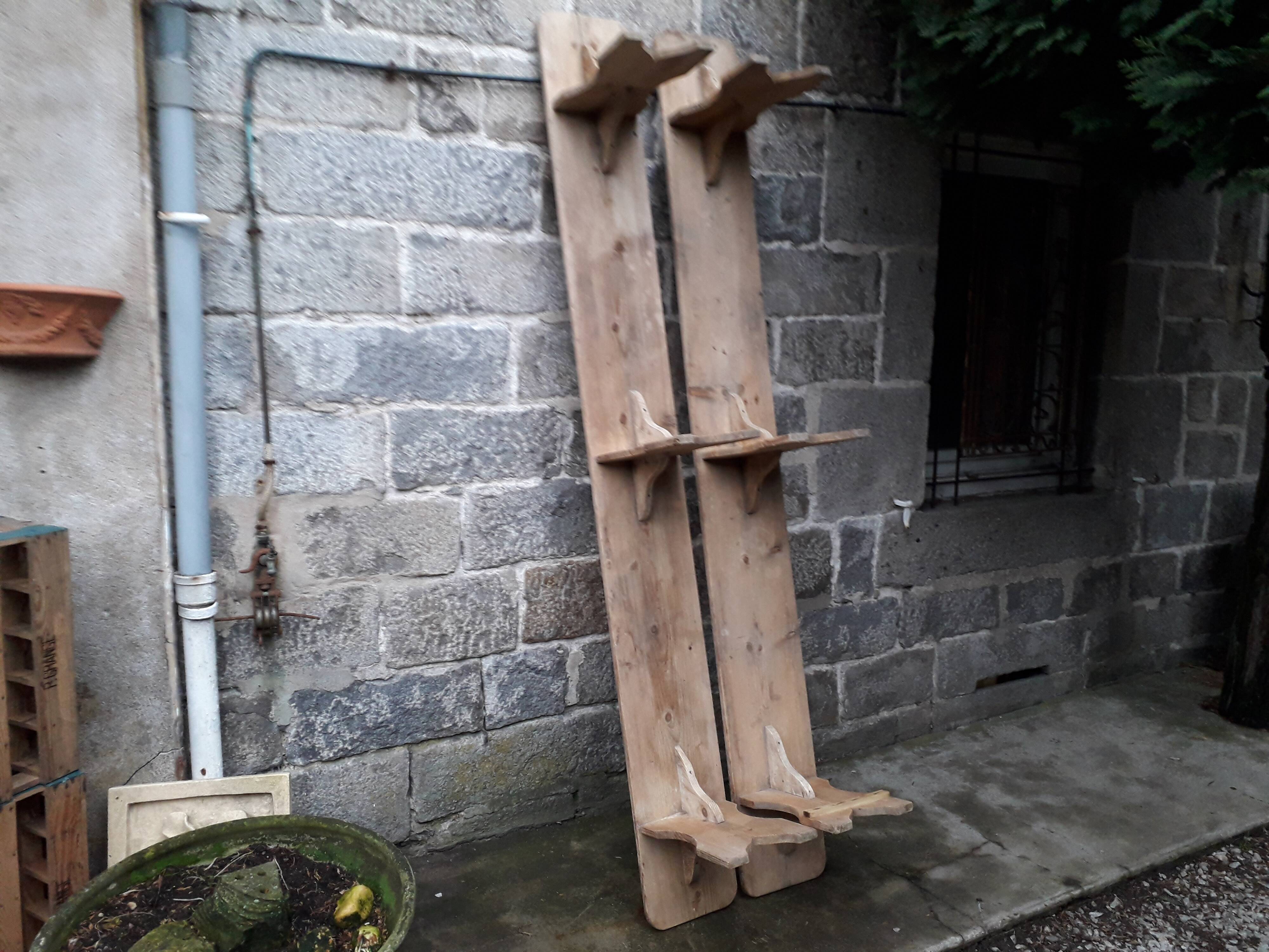 Pair of rustic benches 265 cm