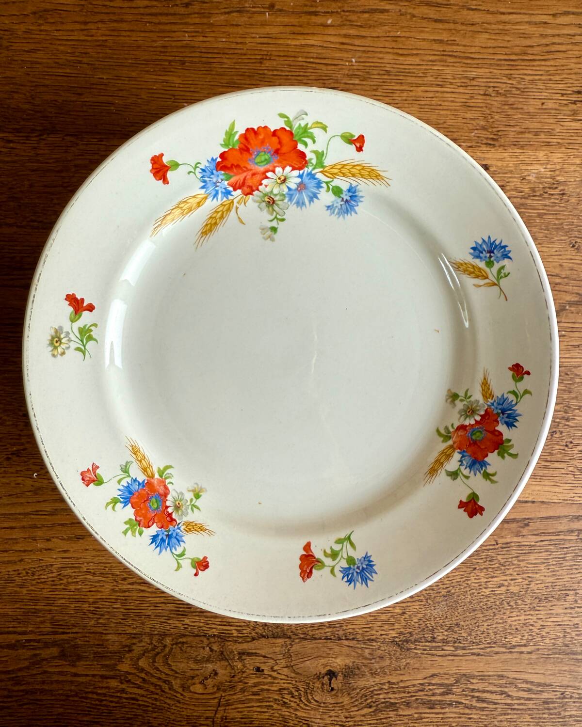 Set of 12 flat ironstone plates from Luneville