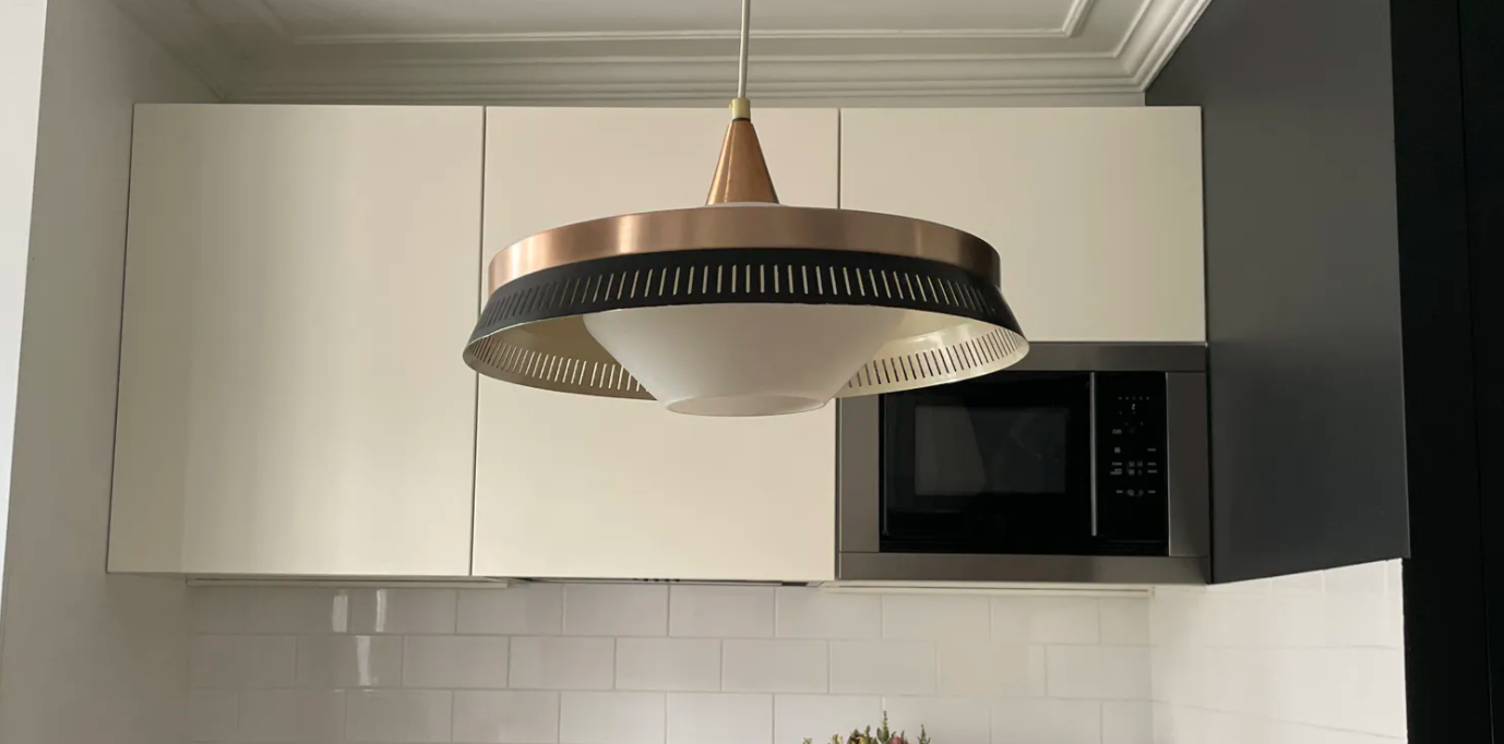 Scandinavian pendant lamp Bent karlby for Lyfa, Denmark 1960 vintage