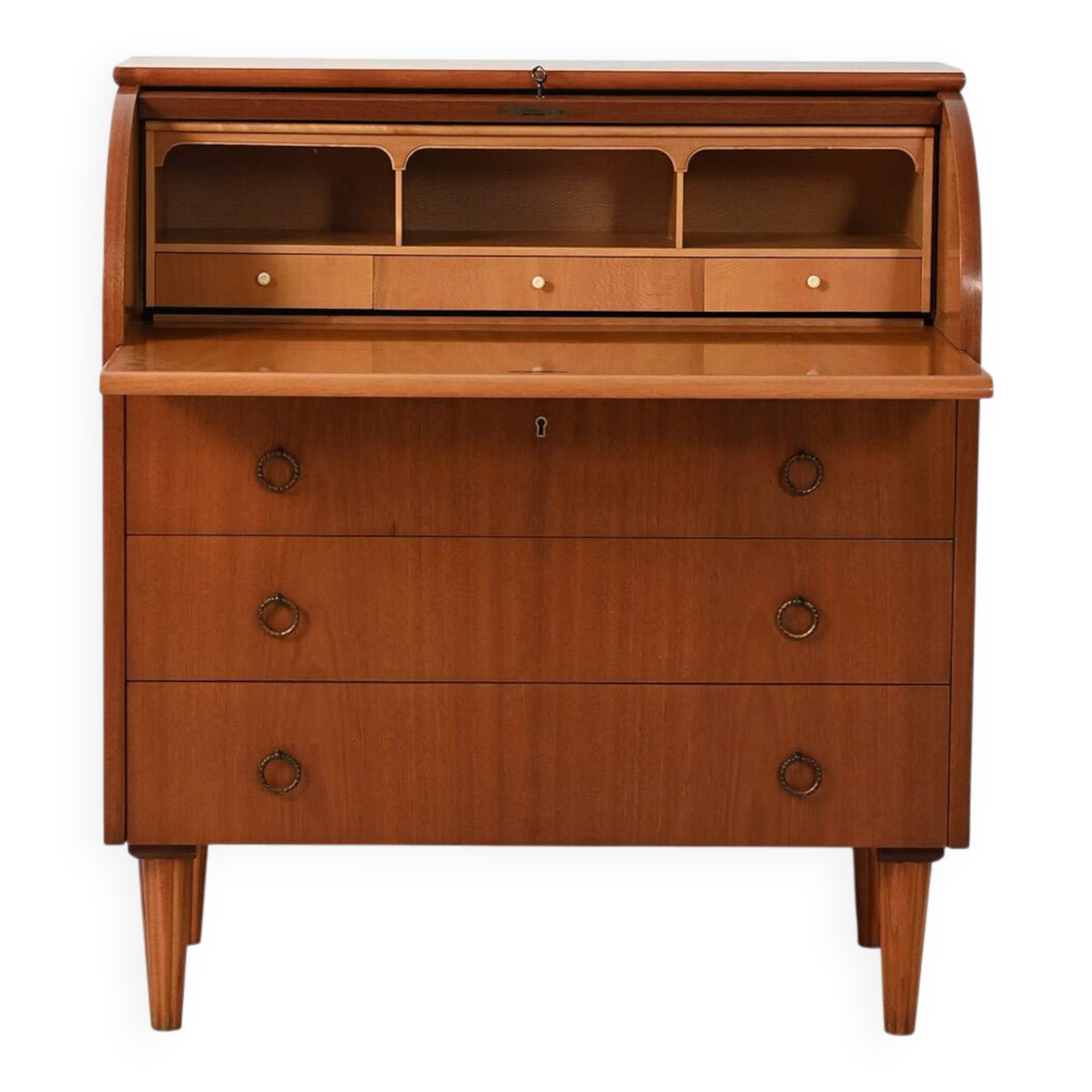 Scandinavian secrétaire with decorated turned legs