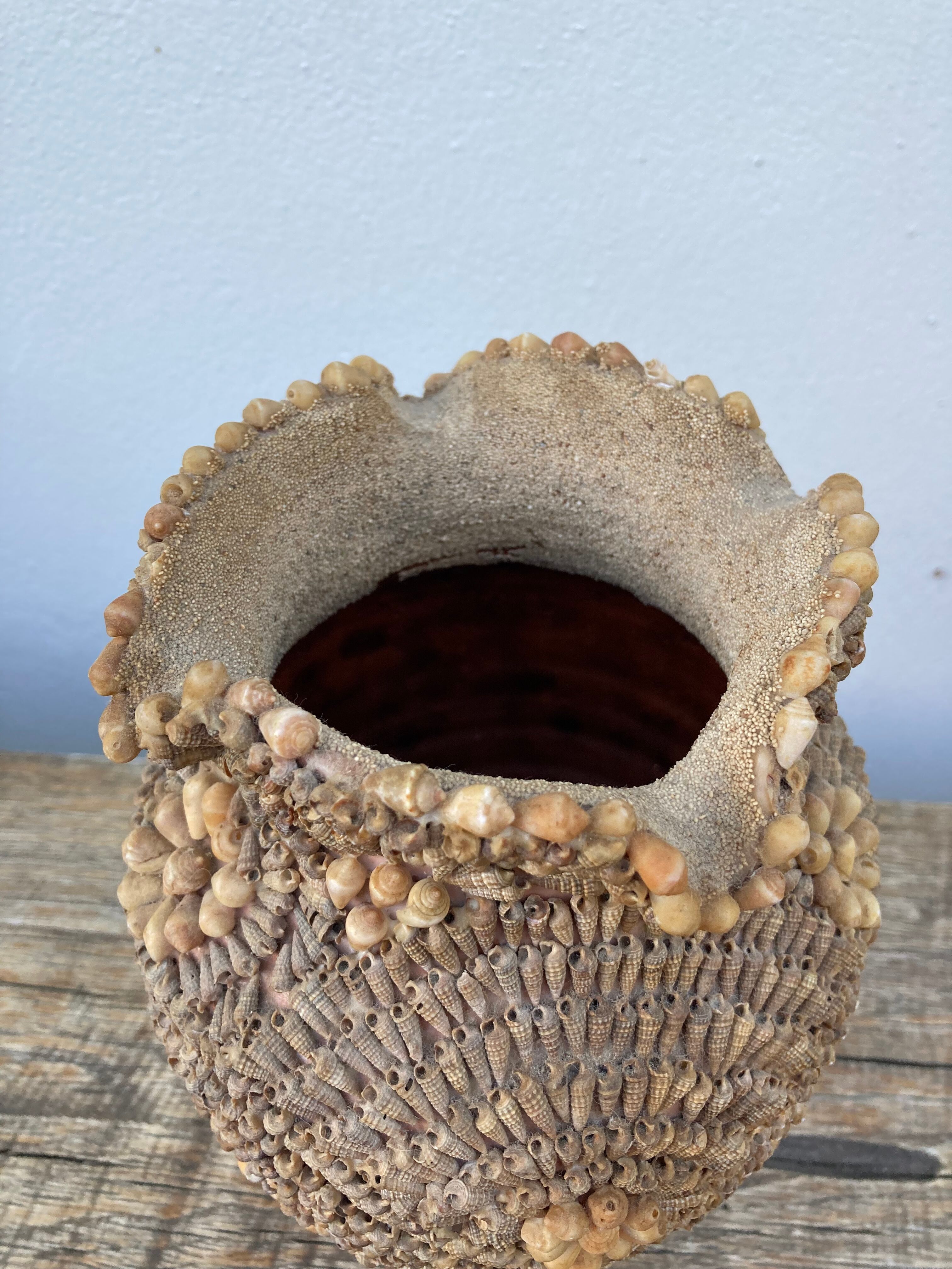 Shell vase from the 70s vintage sandblasted