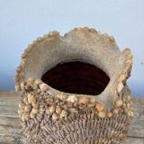 Shell vase from the 70s vintage sandblasted