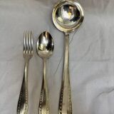 Art-deco cutlery in silver metal