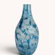 Brutalist Blue and White Reactive Art Glass Vase, Europe, 1970s