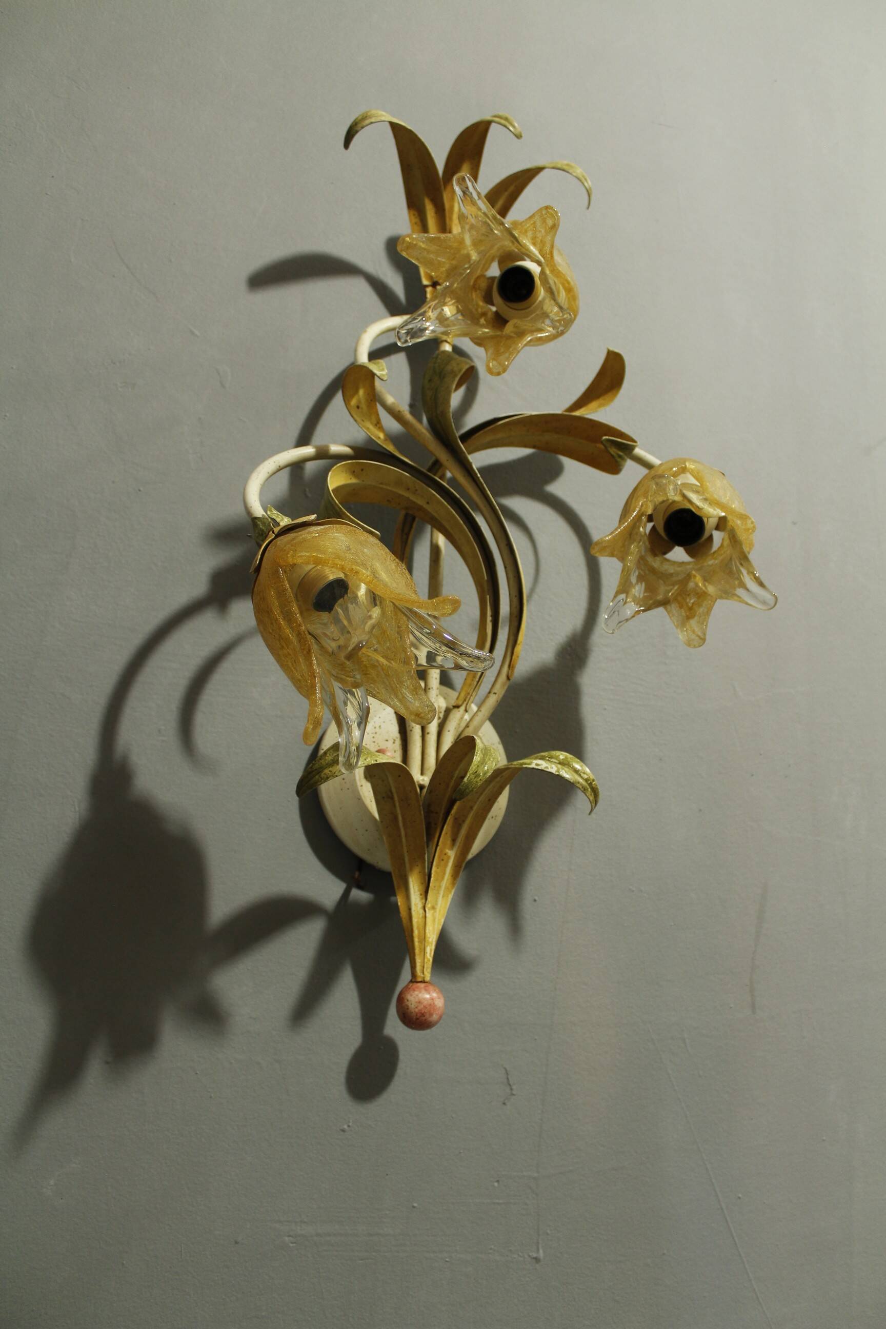 Florenz Wall Lights in Iron and Murano Glass