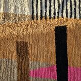 Handmade ecru rug with geometric patterns 200cm x 300cm