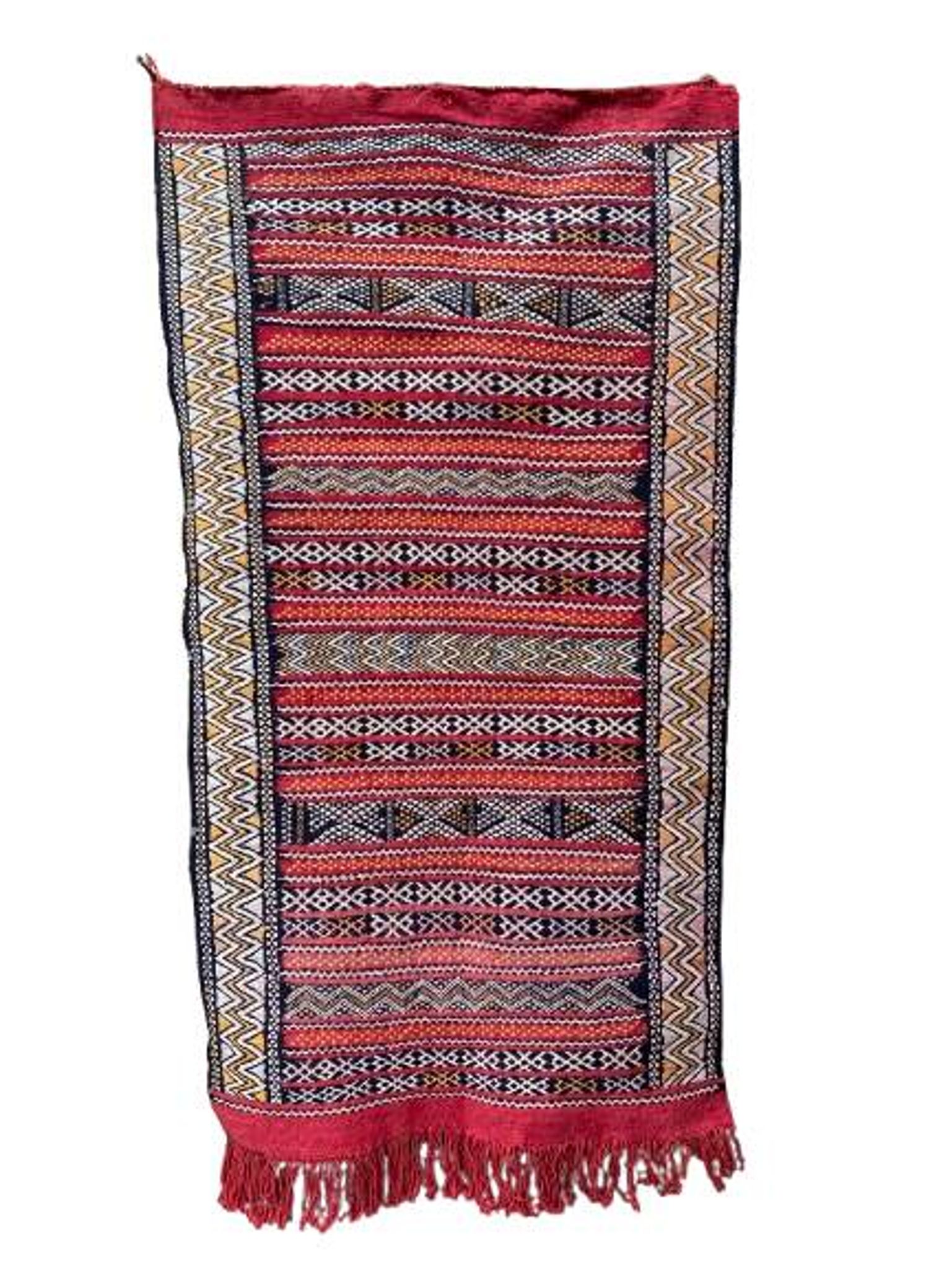 Handwoven Berber Kilim rug, wall hanging.