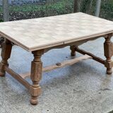 Art Deco extendable monastery table renovated in raw oak 265cm