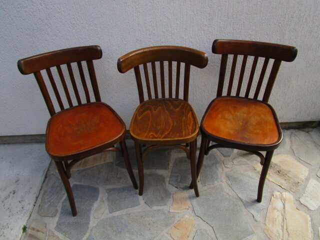 lot de 3 chaises bistrot anciennes