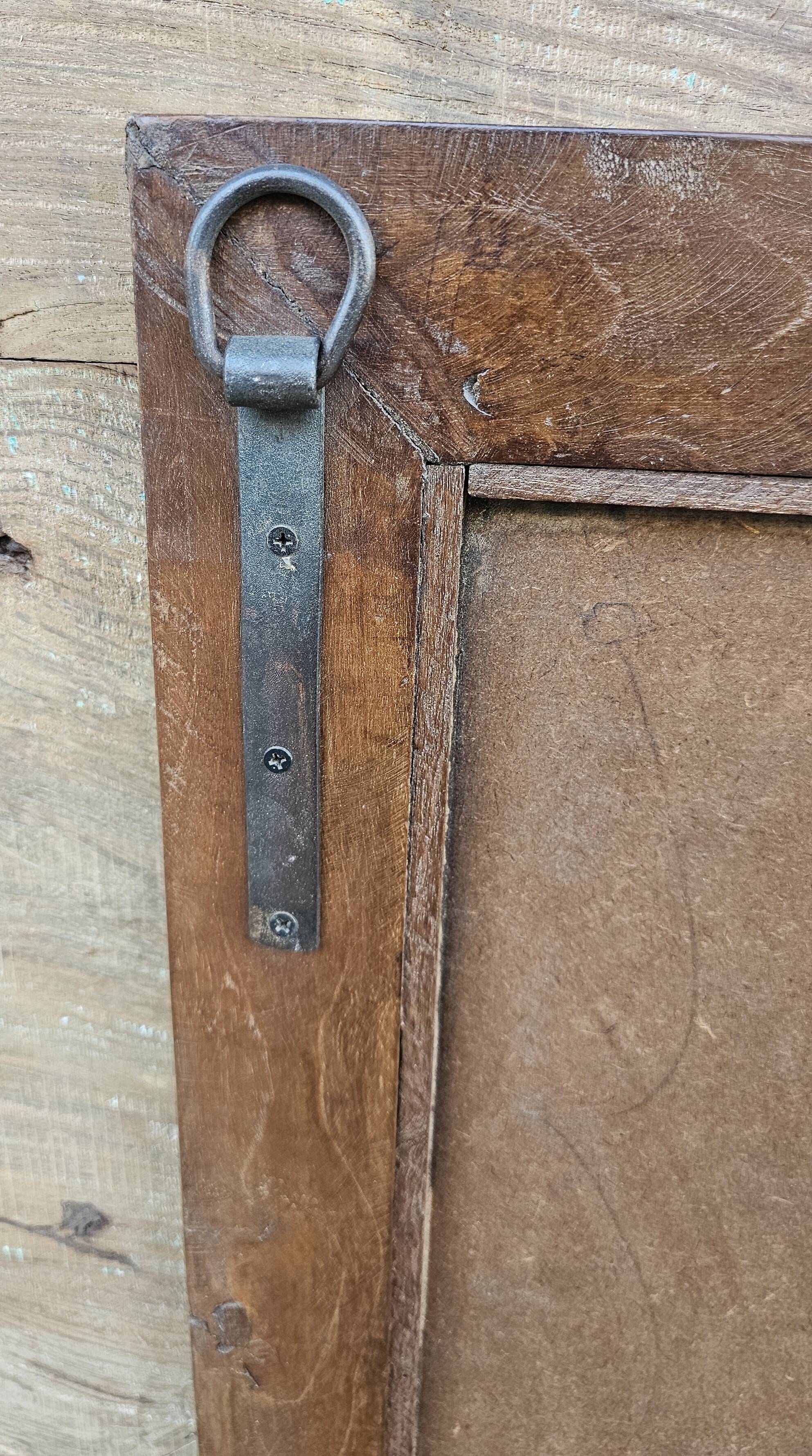 Antique Art Deco mirror in Burmese teak.