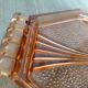 Plateau octogonal Art Deco en verre rose antique