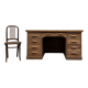 Bureau de ministre en chêne (rénové)