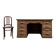 Bureau de ministre en chêne (rénové)