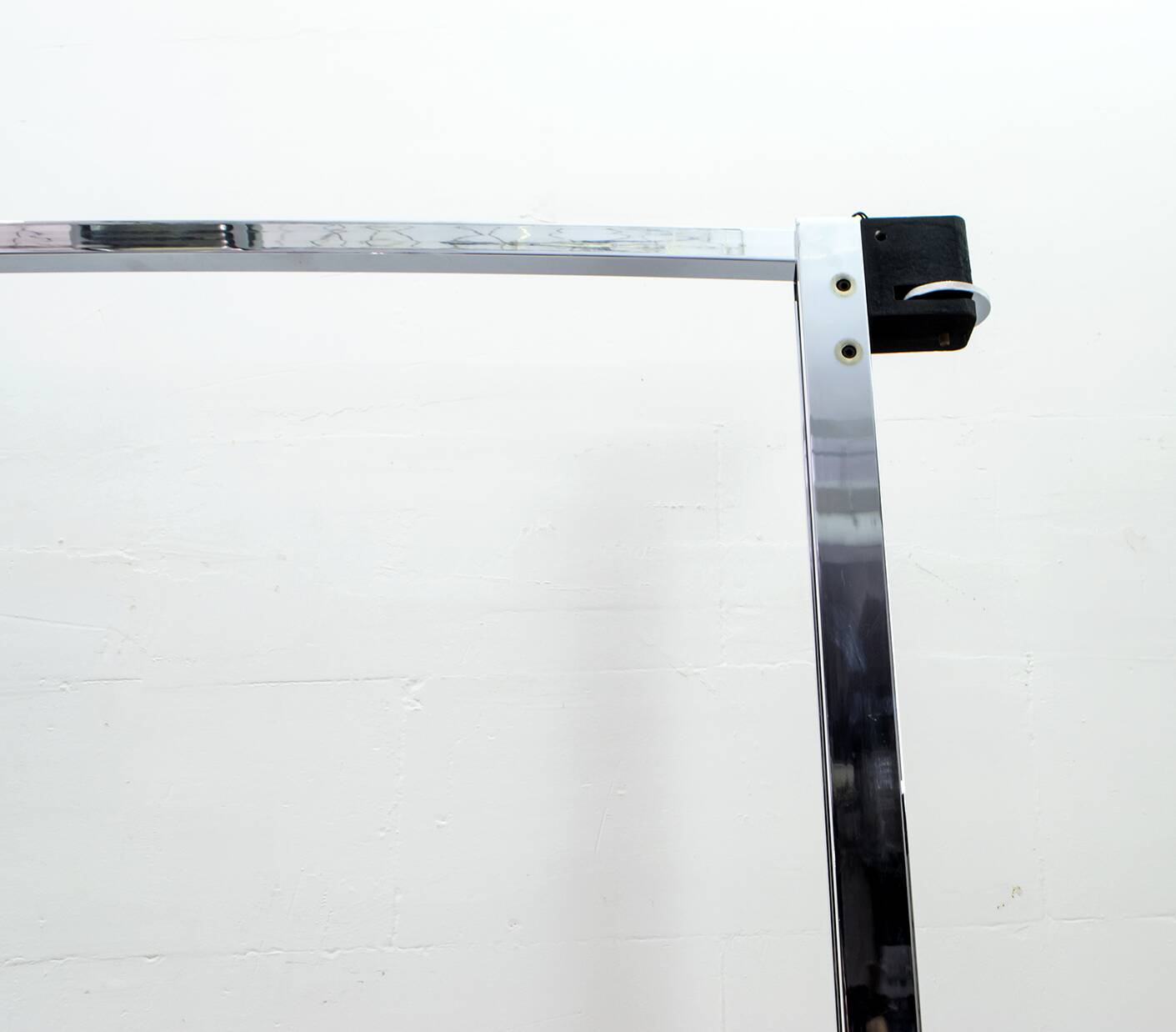 Mid-Century Modern Italian Steel and Travertine Floor Lamp, 1970s