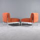 Pair of chrome base armchairs,1970