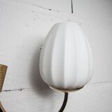 Pair of 1960 opaline and brass wall lights from Italy