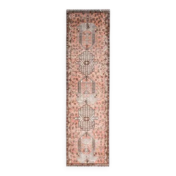 1970s Vintage Turkish Oushak Handmade Wool Cotton Orange Runner Rug 84x305