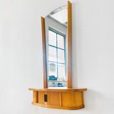 Vintage Vanity Mirror with Venetian Blind Doors, 1950s