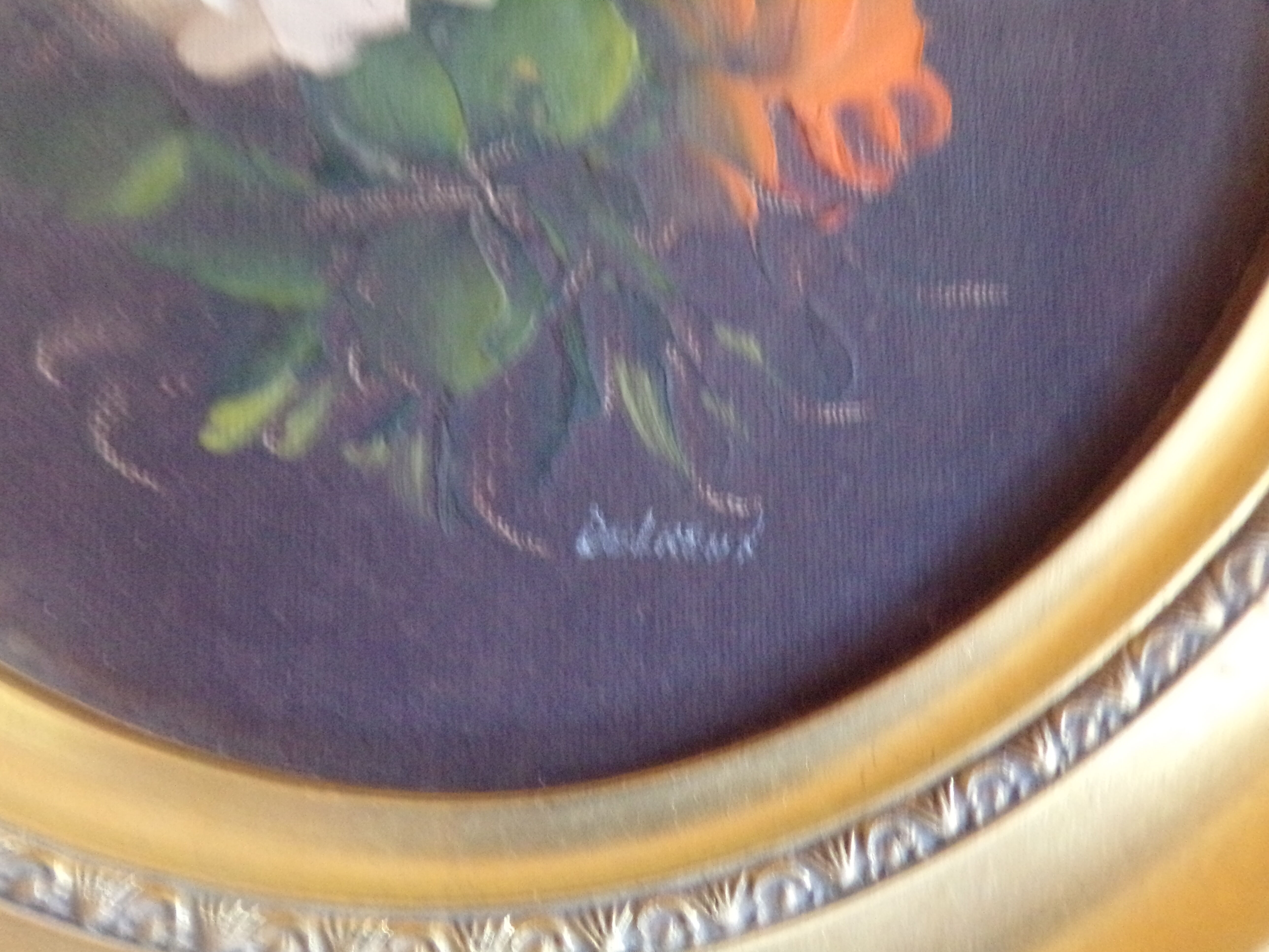 Painting "flowers" signed Delreux