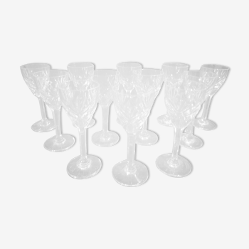 12 verres à vin cuit Saint Louis modèle Chantilly