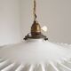 Vintage French Rise & Fall Counterbalance Ceiling Light Opaline Glass Shade
