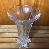 Old VANNES Crystal Vase Vintage Molded Glass #A410