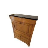 Old solid wood and black marble secretary