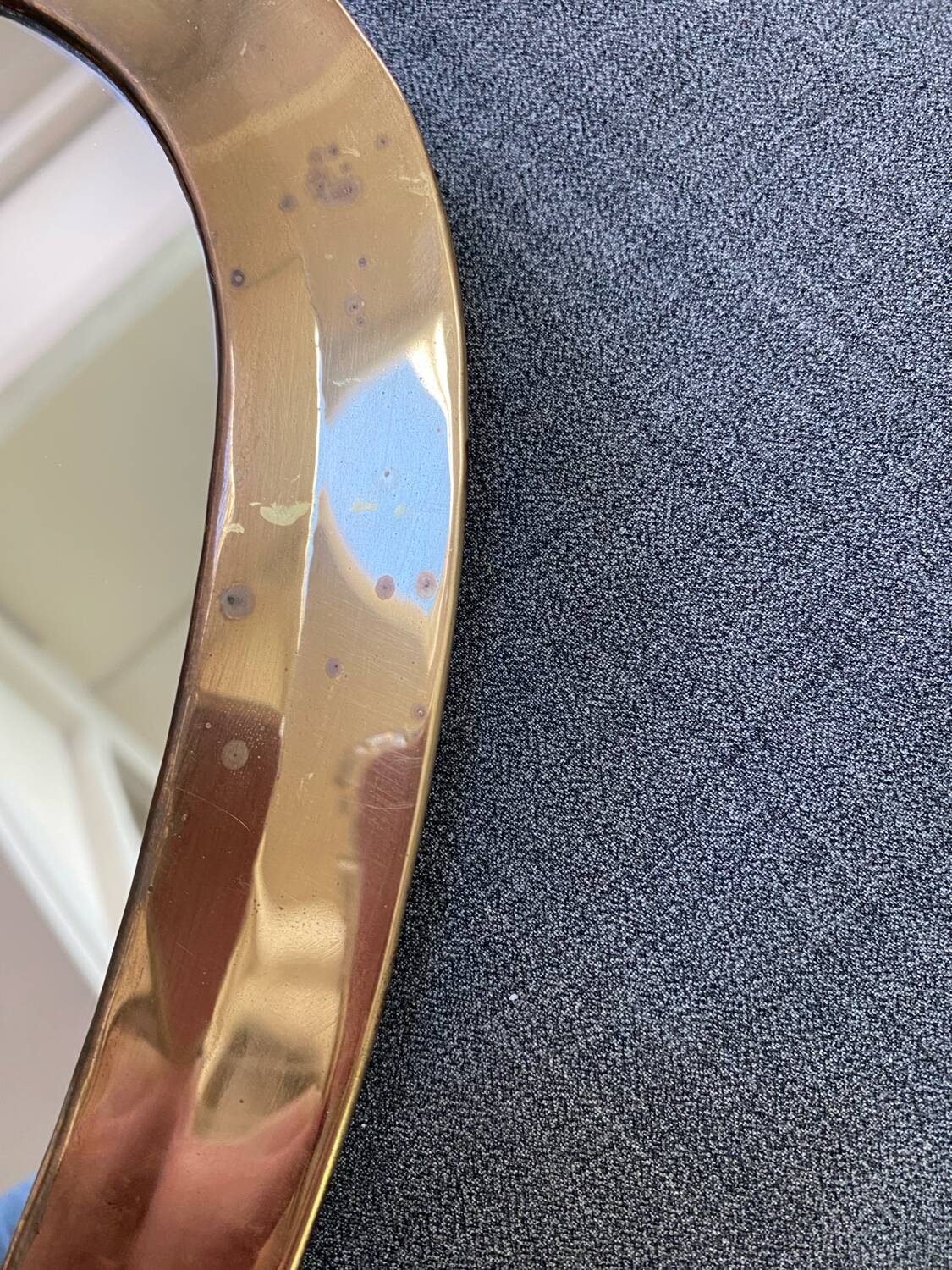 Urdu oval mirror solid brass