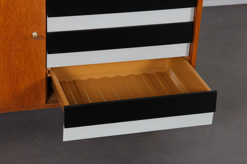 Vintage oak chest of drawers by Jiri Jiroutek, model U458, 1960s